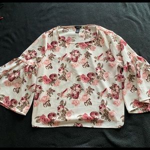 Rue21 White & Pink Floral Blouse